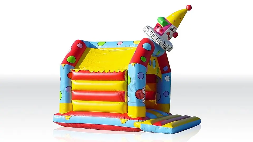 Clown 4 x 3 m with roof and figures commercial inflatable bounce
