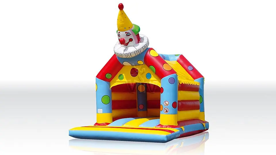 Clown 5 x 4 m with roof and figures commercial inflatable bounce