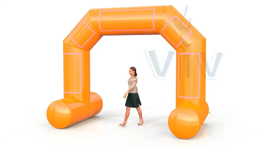 Diagonal self - standing gate 4 m commercial promotional inflatable gate