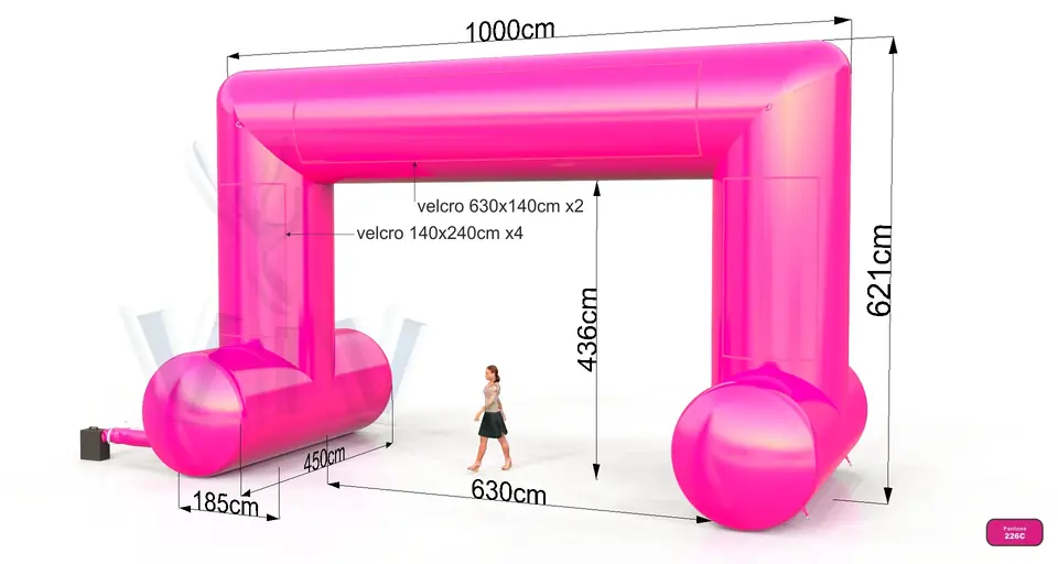 Rectangular self - standing gate 10 m commercial promotional inflatable gate