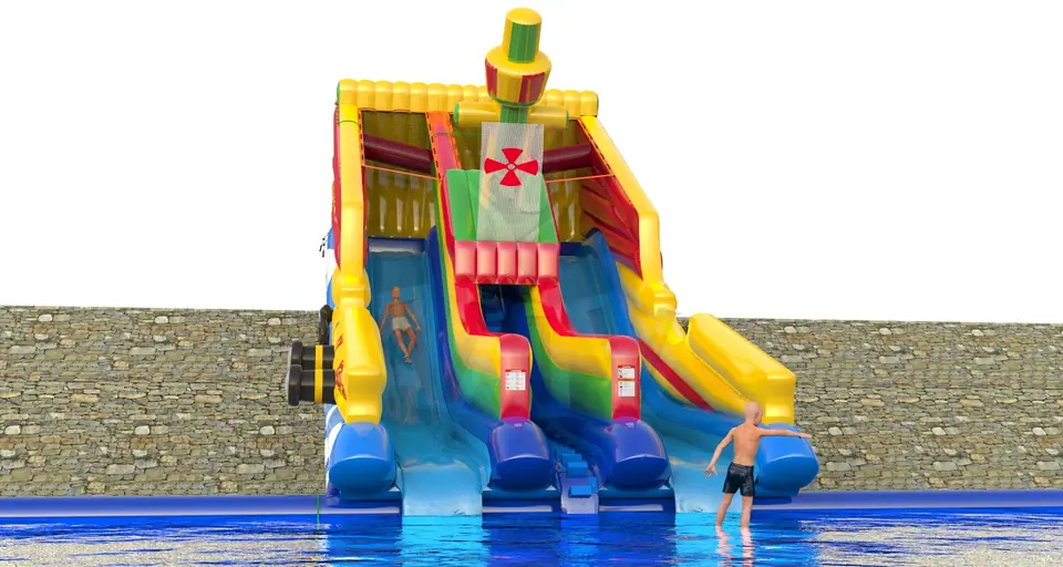 Galeon on the slope commercial inflatable slide